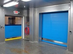 Clean Roll Fabric Door Blue