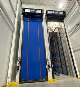 very tall fabric doors