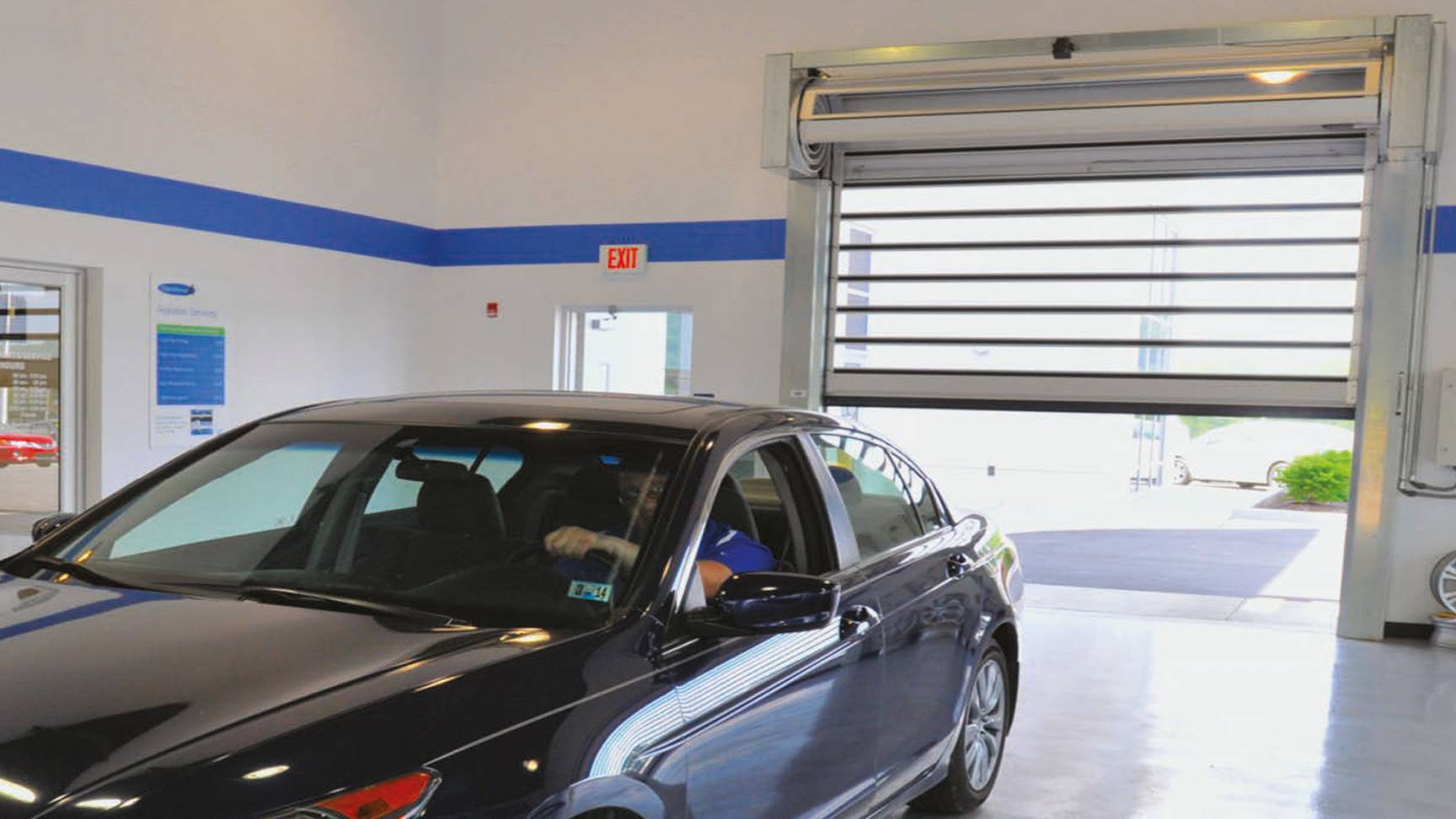 Rytec Spiral FV Door open with view from inside