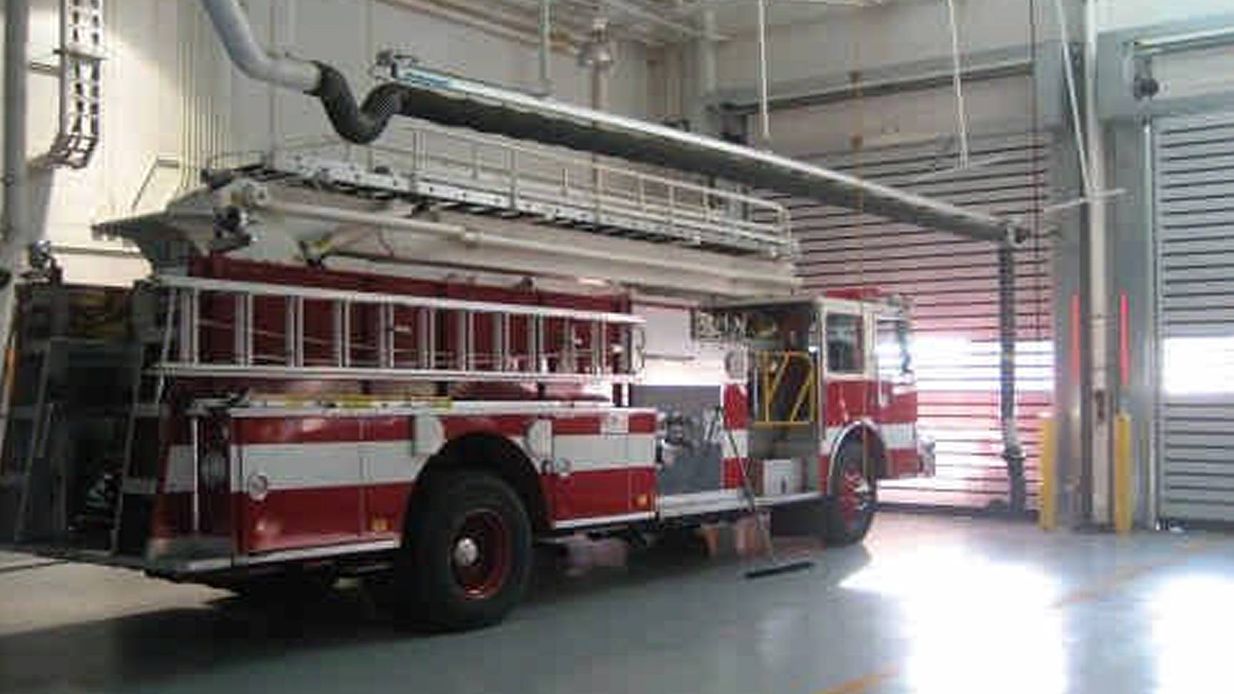 fire truck secured behind Rytec Spiral Doors
