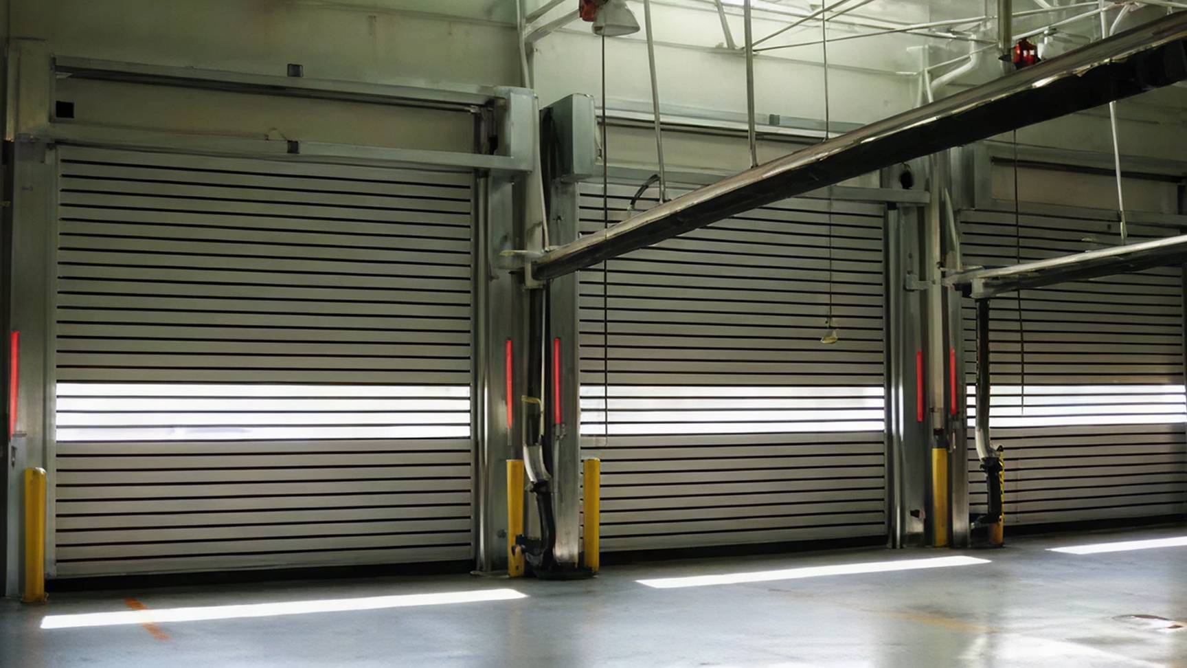 three Rytec Spiral Doors in Fort Gordon Fire Department Building from inside