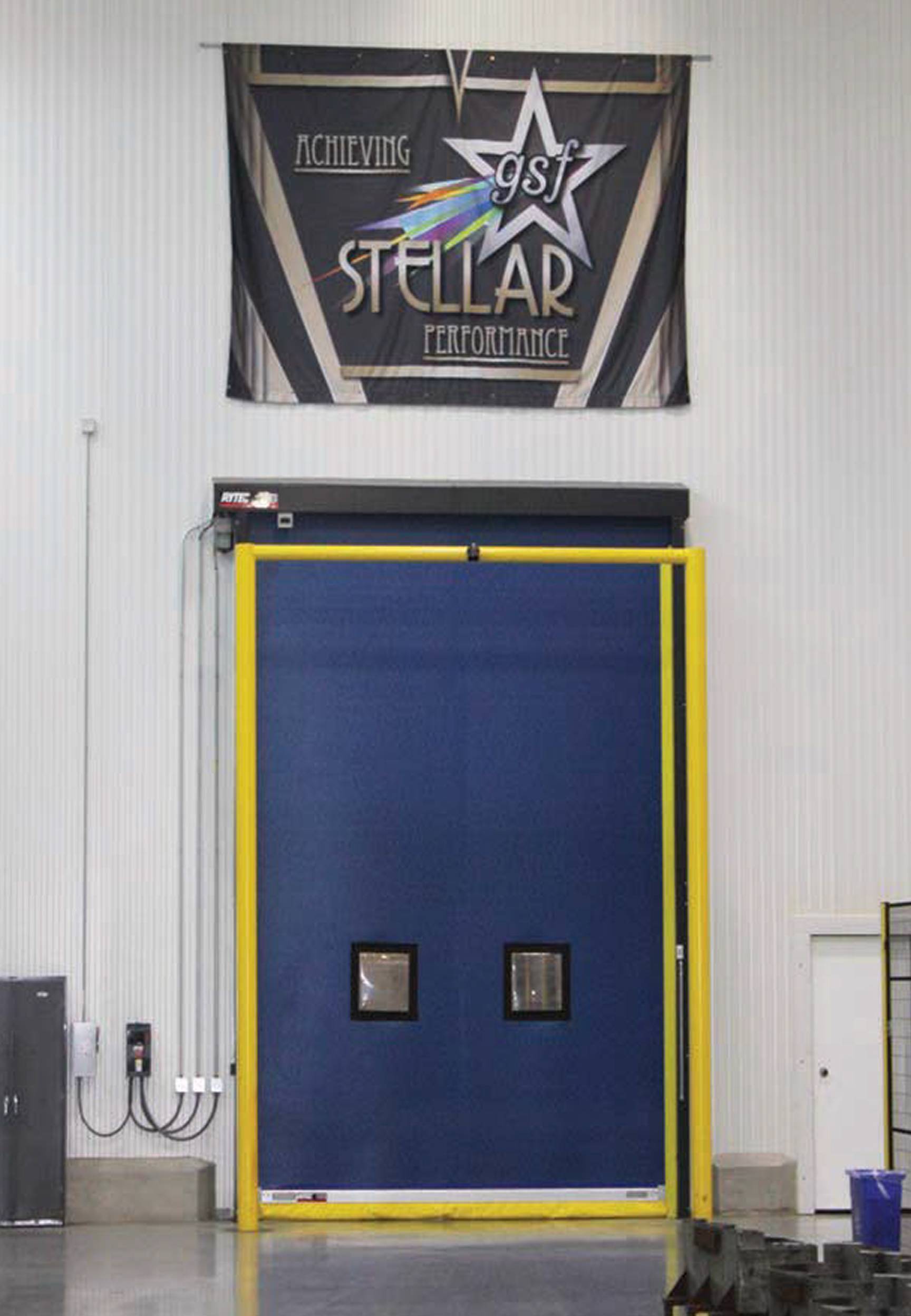 Turbo-Seal door with banner above