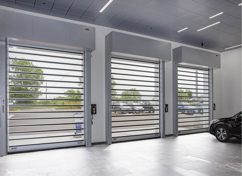 Inside a car dealership