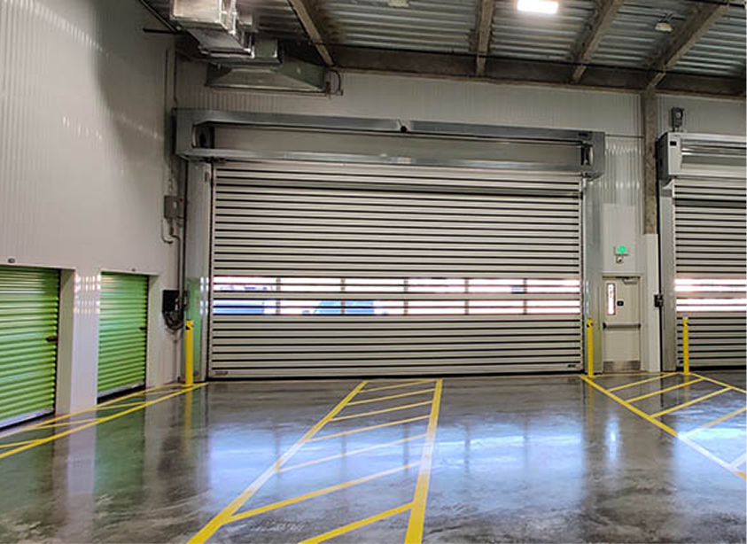 inside a self storage facility