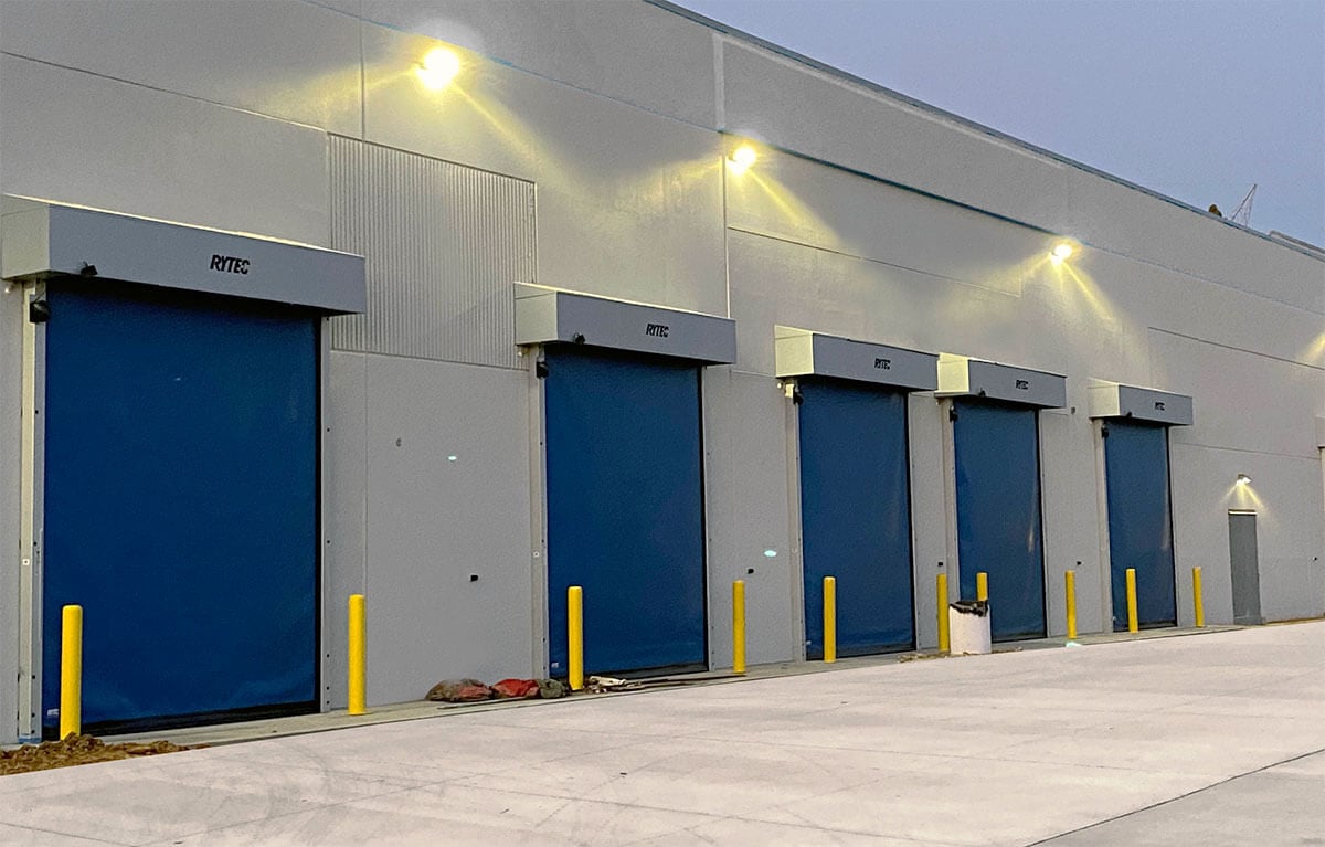 FlexTec-fabric-doors-on-exterior-of-warehouse