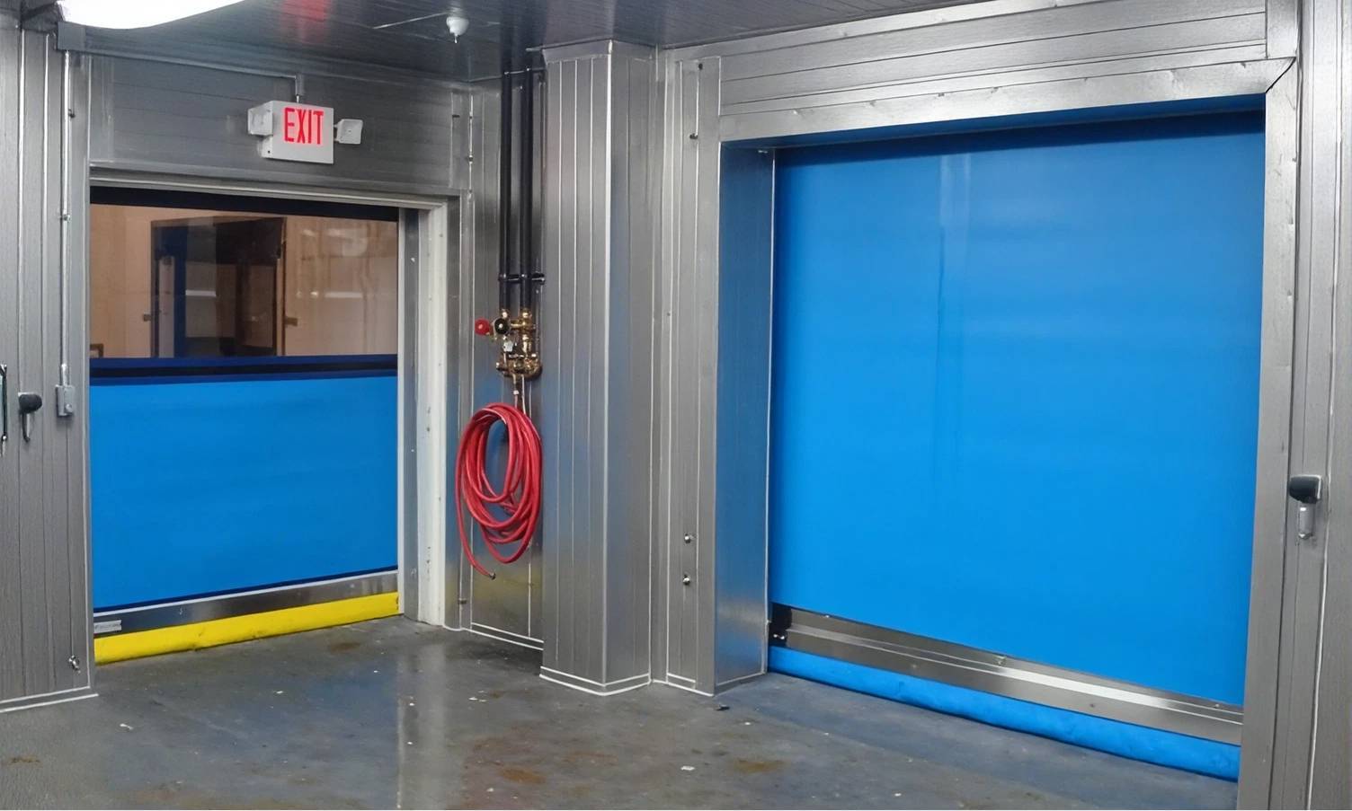 two clean roll doors for food processing facility