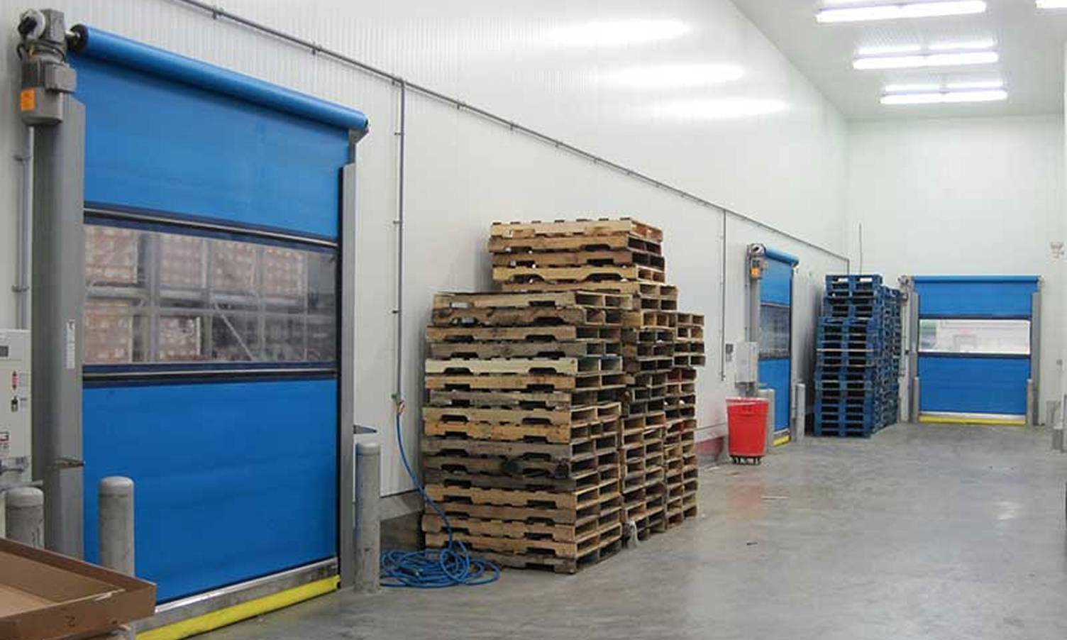 Plexline doors in warehouse