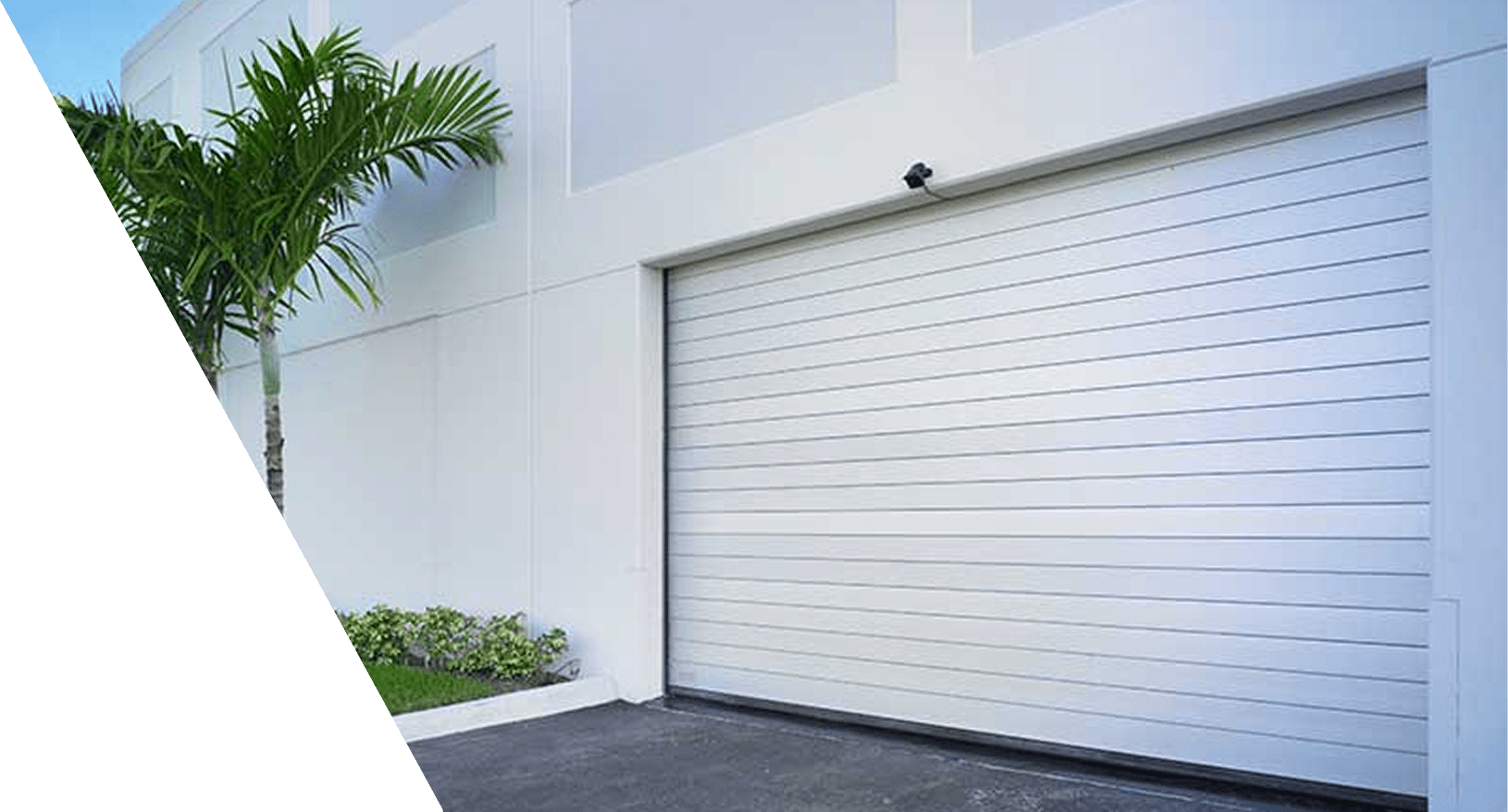 Spiral HZ door white with palm trees