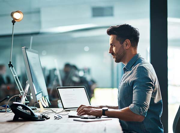 Man working at computer