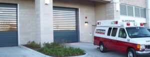 Ambulance parked by Rytec Door