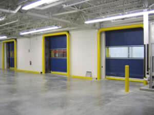 high performance fabric doors at food processing plant