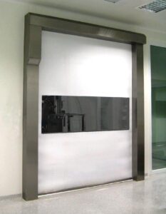 white fabric high speed door